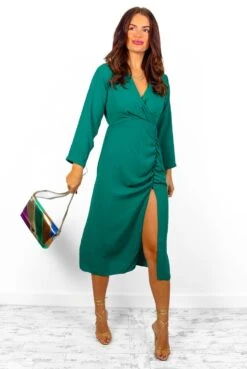 Eternal Beauty - Forest Ruched Midi Dress -Deals Modashka Store EternalBeauty ForestRuchedMidiDress3