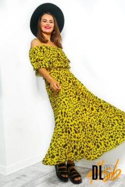 Fall In Love - Yellow Animal Print Maxi Dress 11 Fall In Love - Yellow Animal Print Maxi Dress -Deals Modashka Store FallInLove YellowPrintMidiDress 3
