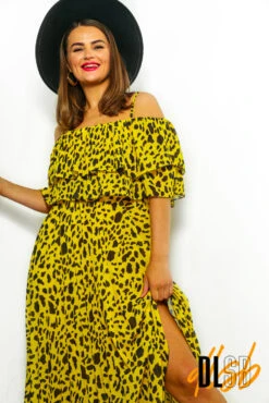 Fall In Love - Yellow Animal Print Maxi Dress 8 Fall In Love - Yellow Animal Print Maxi Dress -Deals Modashka Store FallInLove YellowPrintMidiDress 6