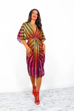 Finders Keepers - Black Multi Aztec Print Midi Dress -Deals Modashka Store FindersKeepers BlackMultiAztecPrintMidiDress2