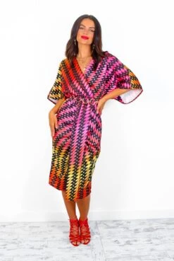 Finders Keepers - Black Multi Aztec Print Midi Dress -Deals Modashka Store FindersKeepers BlackMultiAztecPrintMidiDress4