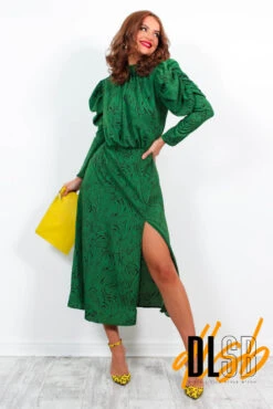 AX Paris First Date - Green Animal Print Midi Dress -Deals Modashka Store FirstDate GreenAnimalPrintMidiDress6