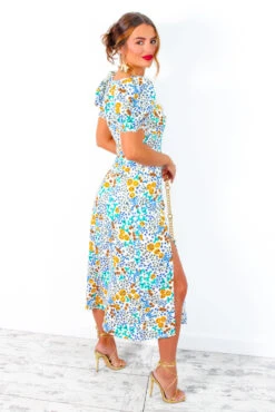 Floral Frenzy - Cream Multi Midi Dress -Deals Modashka Store FloralFrenzy CreamMultiMidiDress 6 2