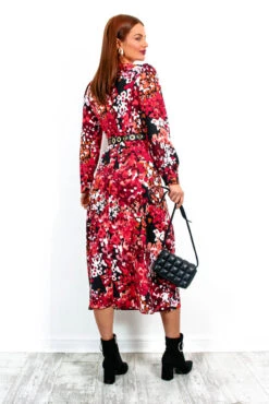 Floral Frenzy - Red Berry Print Midi Dress 13 Floral Frenzy - Red Berry Print Midi Dress -Deals Modashka Store FloralFrenzy RedBerryPrintMidiDress3