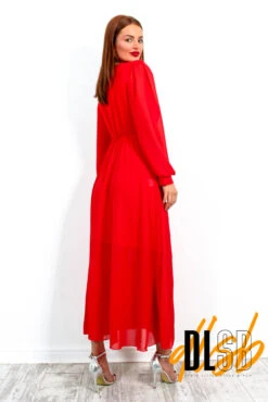 For The Fame - Red Pleated Wrap Midi Dress 12 For The Fame - Red Pleated Wrap Midi Dress -Deals Modashka Store ForTheFame RedPleatedWrapMidiDress4