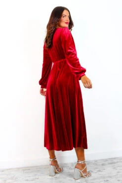 For The Fame - Wine Velvet Midi Wrap Dress -Deals Modashka Store ForTheFame WineVelvetMidiWrapDress 6