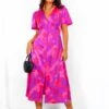 Forget Me Not - Pink Purple Floral Midi Dress -Deals Modashka Store ForgetMeNot PinkPurpleFloralMidiDress 7