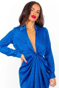 AX Paris Forget The Rules - Cobalt Black Animal Print Satin Midi Dress -Deals Modashka Store ForgetTheRules CobaltBlackAnimalPrintSatinMidiDress 6