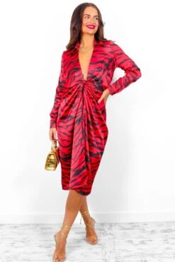 AX Paris Forget The Rules - Red Black Animal Print Satin Midi Dress -Deals Modashka Store ForgetTheRules RedBlackAnimalPrintSatinMidiDress 6