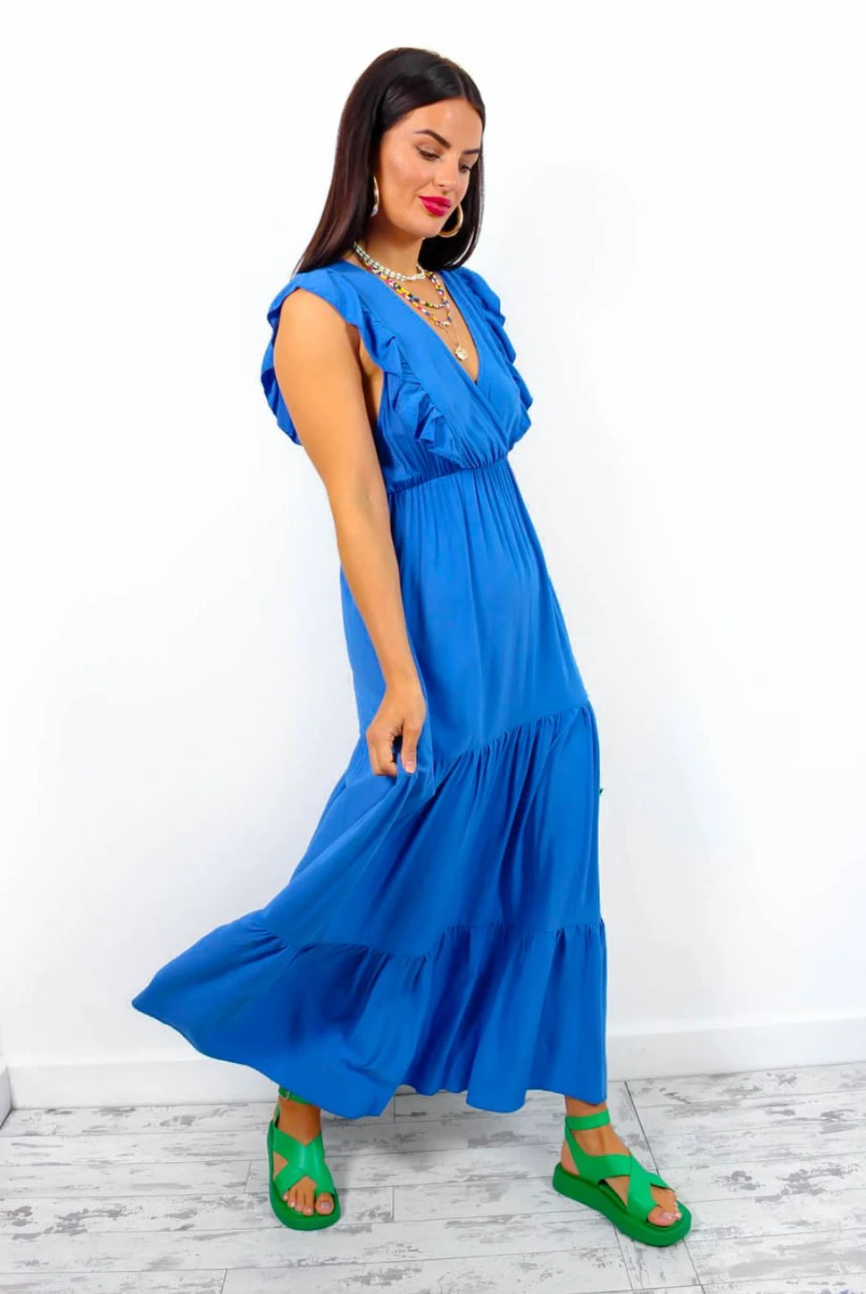 Frantic Romantic - Blue Tiered Maxi Dress 7 Frantic Romantic - Blue Tiered Maxi Dress - Image 6