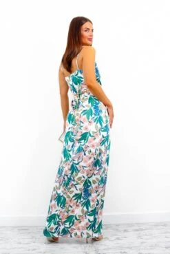 Garden Party - White Blush Tropical Midi Dress -Deals Modashka Store GardenParty WhiteBlushTropicalMidiDress2