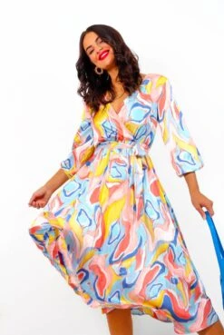 Give Me A Swirl - Blue Coral Pleated Midi Dress 13 Give Me A Swirl - Blue Coral Pleated Midi Dress -Deals Modashka Store GiveMeASwirl BlueCoralPleatedMidiDress2