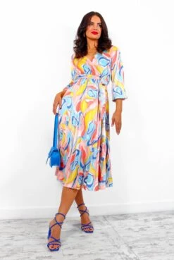 Give Me A Swirl - Blue Coral Pleated Midi Dress 11 Give Me A Swirl - Blue Coral Pleated Midi Dress -Deals Modashka Store GiveMeASwirl BlueCoralPleatedMidiDress5