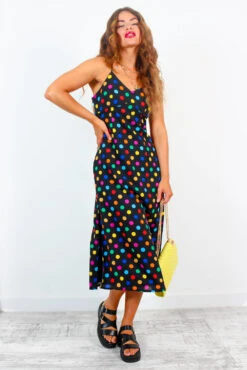 Good Without You - Black Multi Spot Satin Cami Midi Dress 9 Good Without You - Black Multi Spot Satin Cami Midi Dress -Deals Modashka Store GoodWithoutYou BlackMultiSpotSatinCamiMidiDress 3