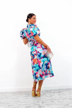 Got The Flower - Blue Multi Abstract Midi Dress 15 Got The Flower - Blue Multi Abstract Midi Dress -Deals Modashka Store GotTheFlower BlueMultiAbstractMidiDress5