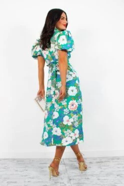 Got The Flower - Green Floral Midi Dress -Deals Modashka Store GotTheFlower GreenFloralMidiDress2