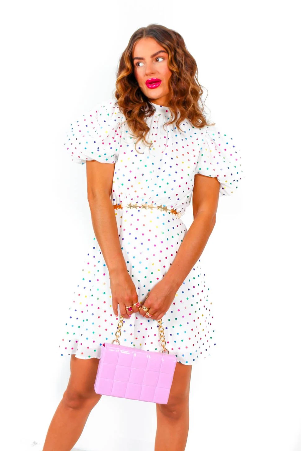 Got The Flower - White Multi Spot Mini Dress 8 Got The Flower - White Multi Spot Mini Dress - Image 6