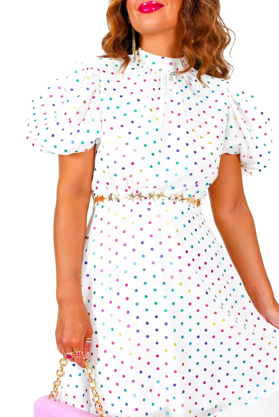 Got The Flower - White Multi Spot Mini Dress 6 Got The Flower - White Multi Spot Mini Dress - Image 4