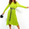 Hard To Plisse - Lime Plisse Long Sleeve Midi Dress -Deals Modashka Store HardToPlisse LimePlisseLongSleeveMidiDress 3