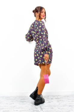 Glamorous No Second Chances - Black Multi Rose Mini Wrap Dress 15 Glamorous No Second Chances - Black Multi Rose Mini Wrap Dress -Deals Modashka Store IMG 3161