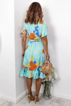 Tropical Getaway - Turquoise Wrap Dress 15 Tropical Getaway - Turquoise Wrap Dress -Deals Modashka Store IMG 7766