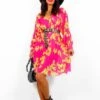 Imagine Me - Pink Chartreuse Floral Mini Dress -Deals Modashka Store ImagineMe PinkChartreuseFloralMiniDress 1