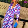 In My Imagination - Blue Purple Floral Midi Dress