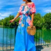 In The Garden - Blue Floral Maxi Dress 1 In The Garden - Blue Floral Maxi Dress -Deals Modashka Store In The Garden Blue Floral Maxi Dress