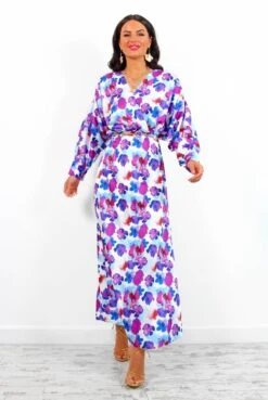 In My Imagination - Blue Purple Floral Midi Dress -Deals Modashka Store InMyImagination BluePurpleFloralMidiDress 2