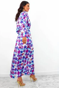 In My Imagination - Blue Purple Floral Midi Dress -Deals Modashka Store InMyImagination BluePurpleFloralMidiDress 4