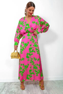 In My Imagination - Pink Lime Floral Batwing Midi Dress -Deals Modashka Store InMyImagination PinkLimeFloralBatwingMidiDress 1 5b55d1ce c45b 4a14 8810 df2c7f48aa88