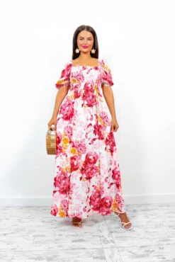 In Paradise - Pink Watercolour Floral Maxi Dress 15 In Paradise - Pink Watercolour Floral Maxi Dress -Deals Modashka Store InParadise PinkWatercolourFloralMaxiDress 1