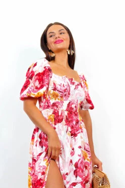 In Paradise - Pink Watercolour Floral Maxi Dress 12 In Paradise - Pink Watercolour Floral Maxi Dress -Deals Modashka Store InParadise PinkWatercolourFloralMaxiDress 3