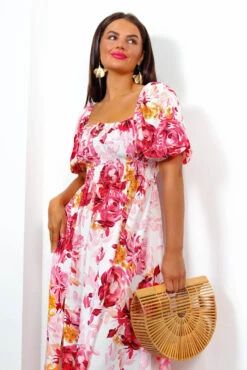 Deals Modashka Store -Deals Modashka Store InParadise PinkWatercolourFloralMaxiDress 5