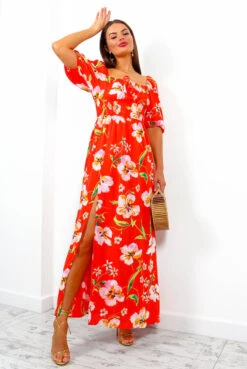 In Paradise - Red Floral Print Maxi Dress 11 In Paradise - Red Floral Print Maxi Dress -Deals Modashka Store InParadise RedFloralPrintMaxiDress5