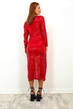 Invite Only - Red Sequin Midi Dress -Deals Modashka Store InviteOnly RedSequinMidiDress2