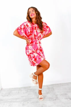 AX Paris Its Your Moment - Pink White Floral Mini Dress -Deals Modashka Store It sYourMoment PinkWhiteFloralMiniDress 2
