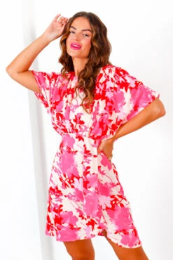 AX Paris Its Your Moment - Pink White Floral Mini Dress -Deals Modashka Store It sYourMoment PinkWhiteFloralMiniDress 3
