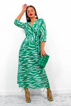Catwalk Just My Stripe - Green Zebra Print Midi Dress -Deals Modashka Store JustMyStripe GreenZebraPrintMidiDress3