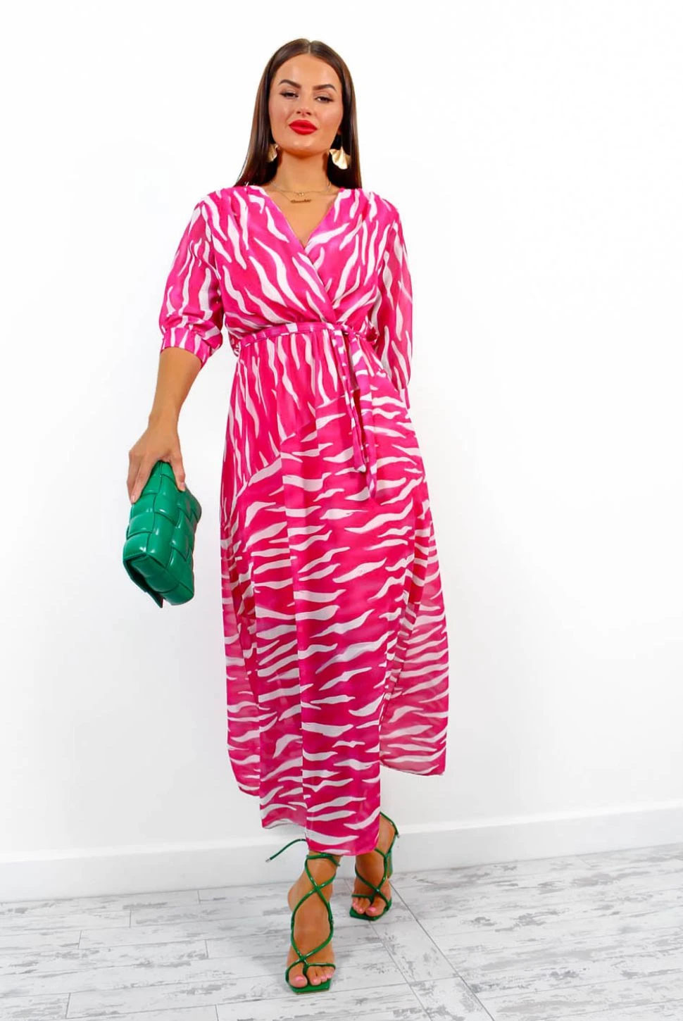 Catwalk Just My Stripe - Pink Zebra Print Midi Dress 5 Catwalk Just My Stripe - Pink Zebra Print Midi Dress - Image 3