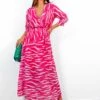 Catwalk Just My Stripe - Pink Zebra Print Midi Dress -Deals Modashka Store JustMyStripe PinkZebraPrintMidiDress4