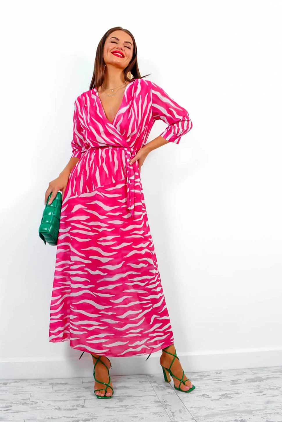 Catwalk Just My Stripe - Pink Zebra Print Midi Dress 3 Catwalk Just My Stripe - Pink Zebra Print Midi Dress
