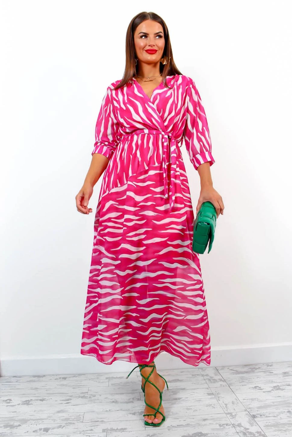 Catwalk Just My Stripe - Pink Zebra Print Midi Dress 4 Catwalk Just My Stripe - Pink Zebra Print Midi Dress - Image 2