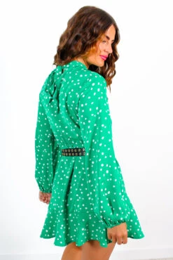 Keep You Close - Green Polka Dot Skater Mini Dress -Deals Modashka Store KeepYouClose GreenPolkaDotSkaterMiniDress 6