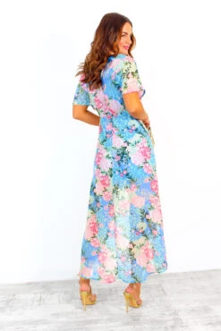 Knot In Love - Blue Floral Maxi Dress -Deals Modashka Store KnotInLove BlueFloralMaxiDress 5
