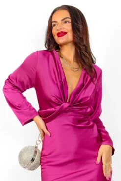 Deals Modashka Store -Deals Modashka Store KnotInTheMood WineKnotFrontSatinMaxiDress 6