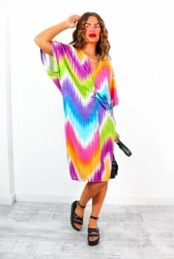 Let It All Go - Multi Rainbow Oversized Midi Dress -Deals Modashka Store LetItAllGo MultiRainbowOversizedMidiDress 2