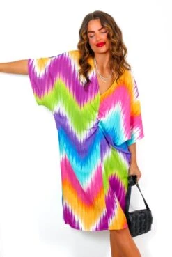 Let It All Go - Multi Rainbow Oversized Midi Dress -Deals Modashka Store LetItAllGo MultiRainbowOversizedMidiDress 4