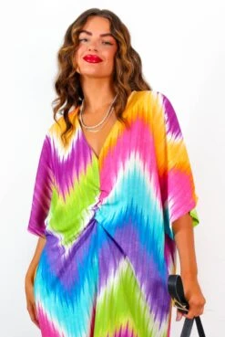 Let It All Go - Multi Rainbow Oversized Midi Dress -Deals Modashka Store LetItAllGo MultiRainbowOversizedMidiDress 6