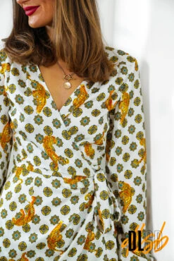 Lets Talk Tiger - White Animal Print Wrap Dress -Deals Modashka Store LetsTalkTiger WhiteAnimalPrintWrapDress 4